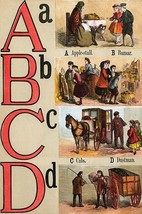 A, B, C, D Illustrated Letters by Edmund Evans #3 - Art Print - £17.37 GBP+