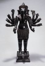 Antigüedad Khmer Estilo Standing Bronce Bayon Ganesha Estatua And Yoni - - £1,897.77 GBP