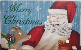 ANTI-FATIGUE Nonslip Floor MAT(18&quot;x30&quot;) Merry Christmas,Santa &amp; Reindeer # 2,Sig - £19.48 GBP