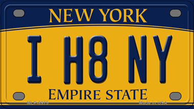 I H8 NY New York Novelty Mini Metal License Plate Tag - $14.95