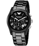 Armani AR1400 Watch Men´s Chrono Black Ceramic Bracelet - £118.53 GBP
