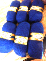 Lot 6 Alize Angora Crochet Yarn, Yarn, Angora Real 40 Color Navy Blue - £38.88 GBP
