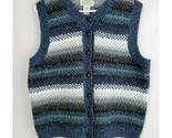 St. John&#39;s Bay Blue, Gray, &amp; White Button Sweater Vest Size PL - £15.25 GBP