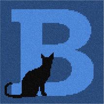 Pepita Needlepoint Canvas: Letter B Black Cat, 7&quot; x 7&quot; - £39.62 GBP+
