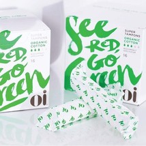 Oi Organic Cotton Tampons, Box of 16 Super Tampons, Compact Plant-Based ... - $14.99