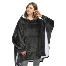 Oversized Hoodie Sweatshirt Poncho, Casual Hoodie Cape, Batwing Coat Pullover Bl - £43.90 GBP