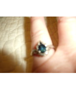 Vintage Sterling Silver and Blue Topaz Estate Look Ring - £46.91 GBP