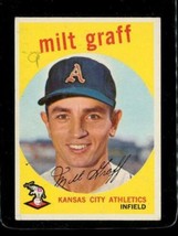 Vintage Baseball Trading Card Topps 1959 #182 Milt Graff Kansas City A&#39;s Infield - £8.38 GBP