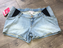 Isabel Maternity Denim Shorts W/ Expandable Side Panels Size 8 NWT - £7.45 GBP