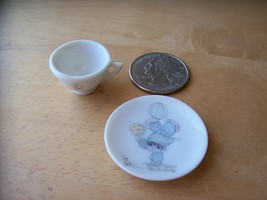 1986 Precious Moments Miniature Clown on Sled Teacup and Plate  - £0.00 GBP
