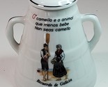 Souvenir of Galicia Sugar Bowl Lidded Dish Two Handles Camel Drinks the ... - $11.83