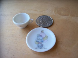 1986 Precious Moments Miniature Clown with Balloons Teacup and Plate  - $0.00
