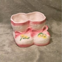 Vintage Pink Baby Bootie Ceramic Planter by TY-NEE (Japan) - £13.23 GBP