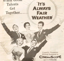 1955 It&#39;s Always Fair Weather Movie Film Advertisement Gene Kelly Musica... - $551.60 MXN