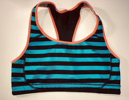 Sports Nike Dri-fit Bra Sz S Striped Blue Black Orange Racerback Stretch... - $12.88