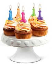 SUPER FUN PENIS PARTY CANDLES 5 COLORFUL PIECES GAG GIFT NOVELTY ITEM - €10,11 EUR