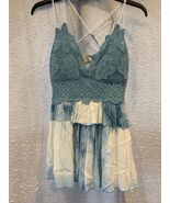 La Miel Boho Hippie Festival Crochet Lace Tie Dye Tiered Top Y2K Style M... - $71.12 CAD