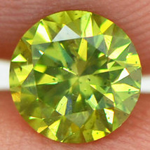 Round Shaped Diamond Fancy Green Color SI1 Natural Enhanced Certified 0.70 Carat - £431.06 GBP