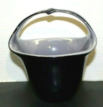 Handblown Purple Slag Glass Basket Heavy Decorative 2 Tone Easter Amethyst 6.5&quot;  - £17.35 GBP