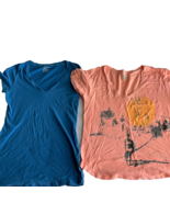 American Eagle Shirts Sz Large Lot 2 Womens Blue Thin Short Sleeve Logo ... - £14.94 GBP