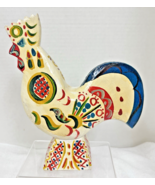 Colorful Larger Vintage Swedish Dala Rooster 9 3/4&quot; Hand Painted Wood Ch... - €51,04 EUR