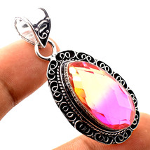 Multi Tourmaline Faceted Vintage Style Handmade Gift Pendant Jewelry 2&quot; SA 1835 - £5.18 GBP
