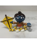 Vtg 1984 Smurfs Benjamin Ben Franklin Historical Smurf Figure Schleich Peyo - €34,01 EUR