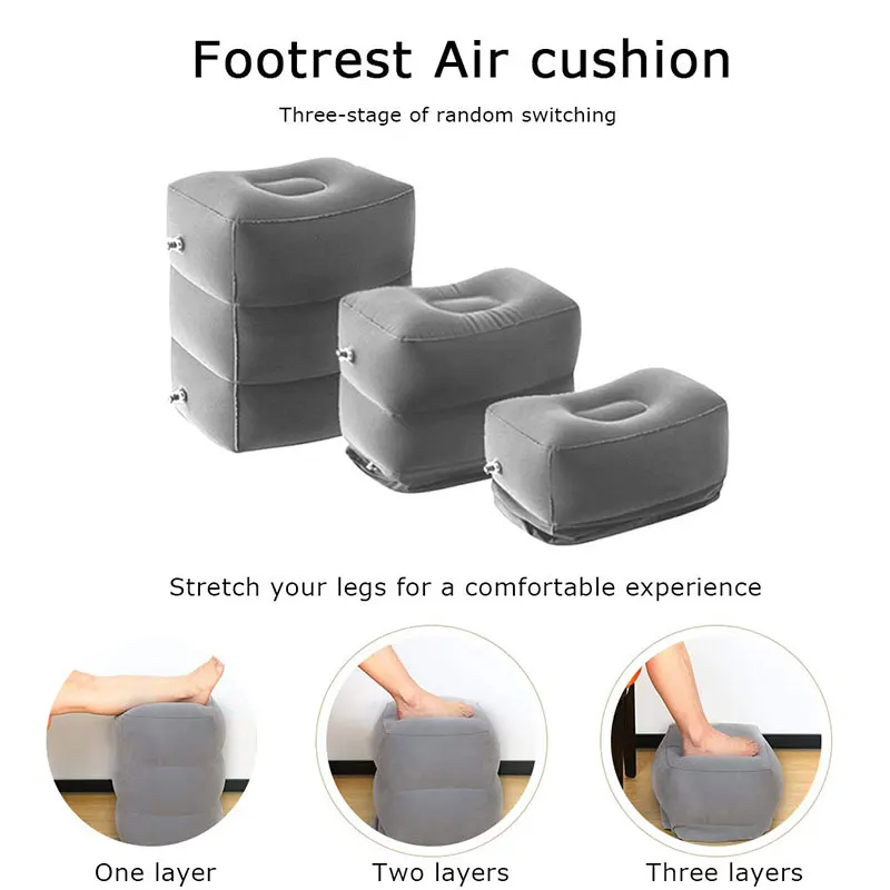 House Home Flight Sleeping Footrest Pillow PVC Leg Resting Inflatable Travel Foo - £58.63 GBP