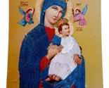 Madonna and Child Embroidered Religious Icon Perpetual Help UNP UDB Post... - $17.03