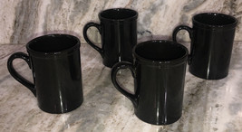 Royal Norfolk Black Stoneware Coffee Mugs Dinnerware Cups-Set Of 4-SHIP ... - $59.28