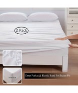 2 Pack Twin Size Fitted Mattress Protector Cover – Fabric Soft  Waterpro... - $32.62
