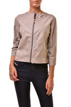 J BRAND Womens Jacket Leather Stylish Elegant Grey Size M JWLE024408 - £234.83 GBP