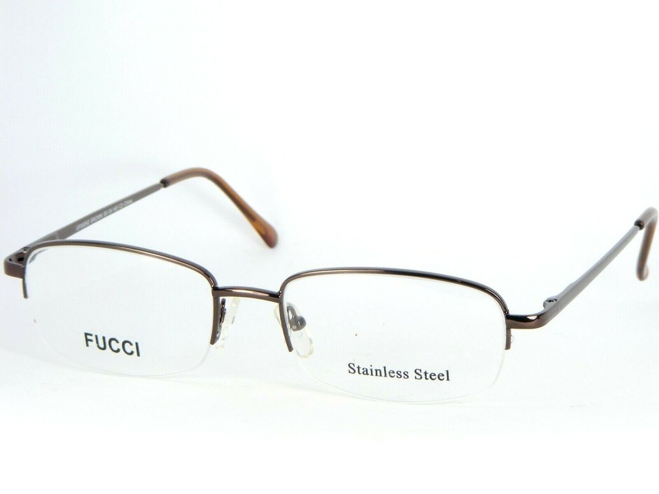 NEW FUCCI UF0609O C3 SHINY BROWN EYEGLASSES GLASSES METAL FRAME 55-18-145mm - $20.79