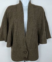 Anthropologie Moth Cardigan Sweater Brown Short Sleeve Knit Size Small Women - £58.92 GBP