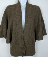 Anthropologie Moth Cardigan Sweater Brown Short Sleeve Knit Size Small W... - £59.70 GBP