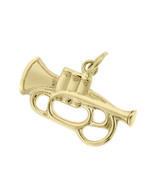 14K Yellow Gold Trumpet Vintage Charm - £100.43 GBP