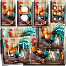 Colorful Tail Rooster Rustic Country Light Switch Outlet Wall Plates Farm Decor - £9.61 GBP+