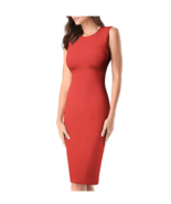 Hybrid &amp; Company Womens Super Comfy Slim Fit Sleeveless Coral Midi Dress... - £14.93 GBP