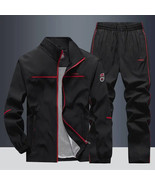 Black Casual Tracksuit Set for Sports &amp; Fitness - $71.24