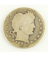1901-O 25c Barber Quarter Münze About Gut Ag Zustand - $46.78