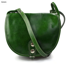 Women handbag leather bag clutch hobo bag shoulder bag green small cross... - $170.00