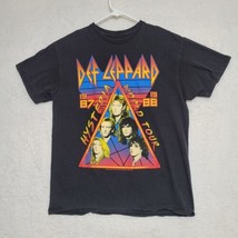 Def Leppard Mens T Shirt Sz Large Black Hysteria World Tour Short Sleeve... - $18.87