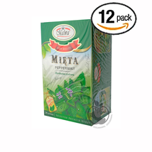 12 PACK MALWA HERBAL MIETA PEPPERMINT TEA  NO CAFEINE 40gr - $39.59