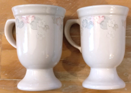 Pfaltzgraff Wyndham  Pedestal Mug Pair Of 2 Pink Floral Pattern Coffee Tea - $16.74