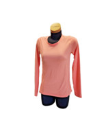 Danskin Now Semi Fitted Shirt Size Small 4-6 Long Sleeve Light Orange Dr... - $12.99