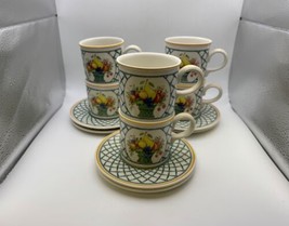 Set of 6 Villeroy &amp; Boch BASKET Cups and Saucers - £72.42 GBP