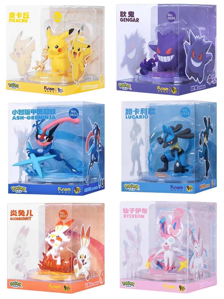 Ox figurine pikachu gengar sylveon greninja lucario anime model pocket monster toy kids thumb200