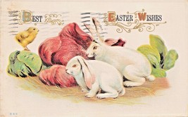 Best Pasqua Wishes-Lop Orecchie Coniglio Cartolina 1913 - £6.83 GBP