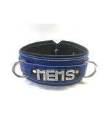 Stitched leather restraint bdsm collar custom - Any word Daddy&#39;s girl SI... - $88.99