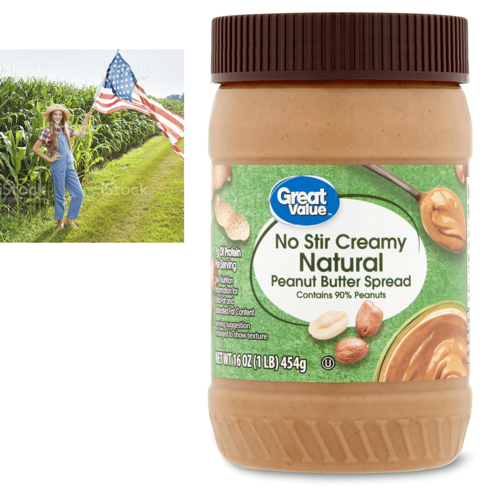 #pEANUT BUTTER , 10 One Pound Jars, Natural Creamy.,(GREAT vALUE) Fast #Shipping - $44.99